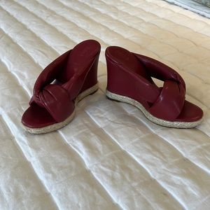 NWOT Chloé red leather wedges size 7